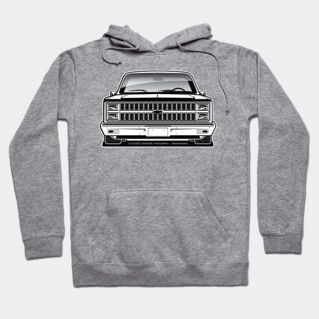 1981-82 Squarebody Chevrolet C10 Blazer Suburban BW Hoodie by RBDesigns